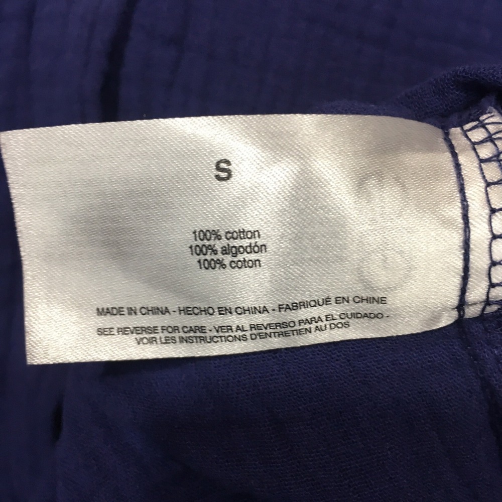 Jessica Simpson S Purple Gauze Muslin Button-Up Shirt Long Sleeve 100% Cotton - Picture 8 of 12